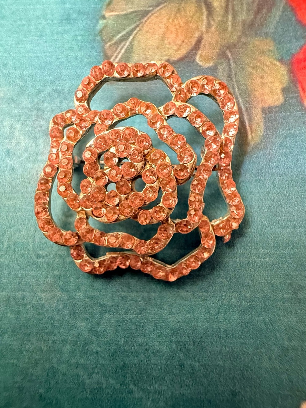 Rhinestone Floral Brooch